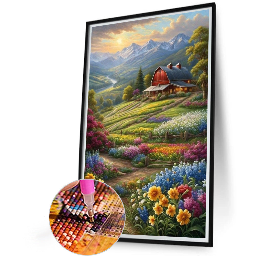 Pastoral Flowers And Plants - Full Round Drill Diamond Painting 40*60CM