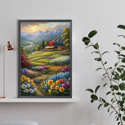 Pastoral Flowers And Plants - Full Round Drill Diamond Painting 40*60CM