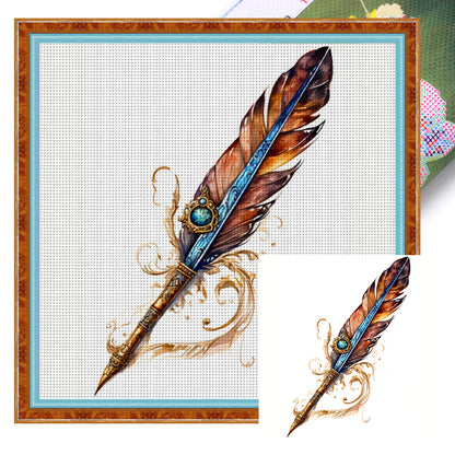 Quill Pen - 11CT Stamped Cross Stitch 50*50CM