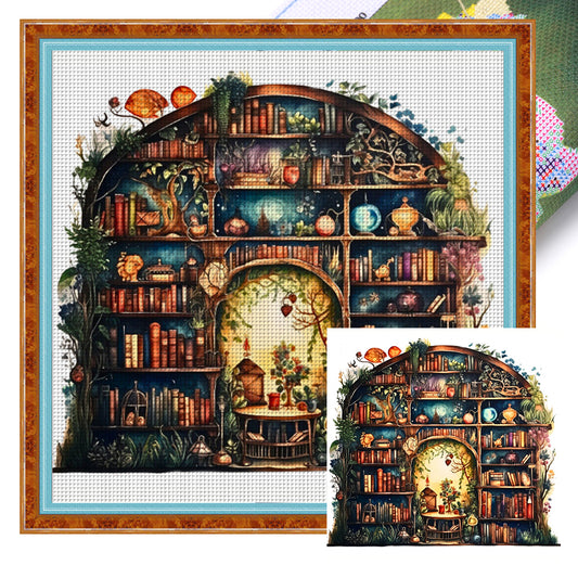 Bookstore - 11CT Stamped Cross Stitch 60*60CM