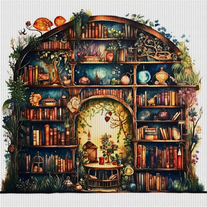 Bookstore - 11CT Stamped Cross Stitch 60*60CM