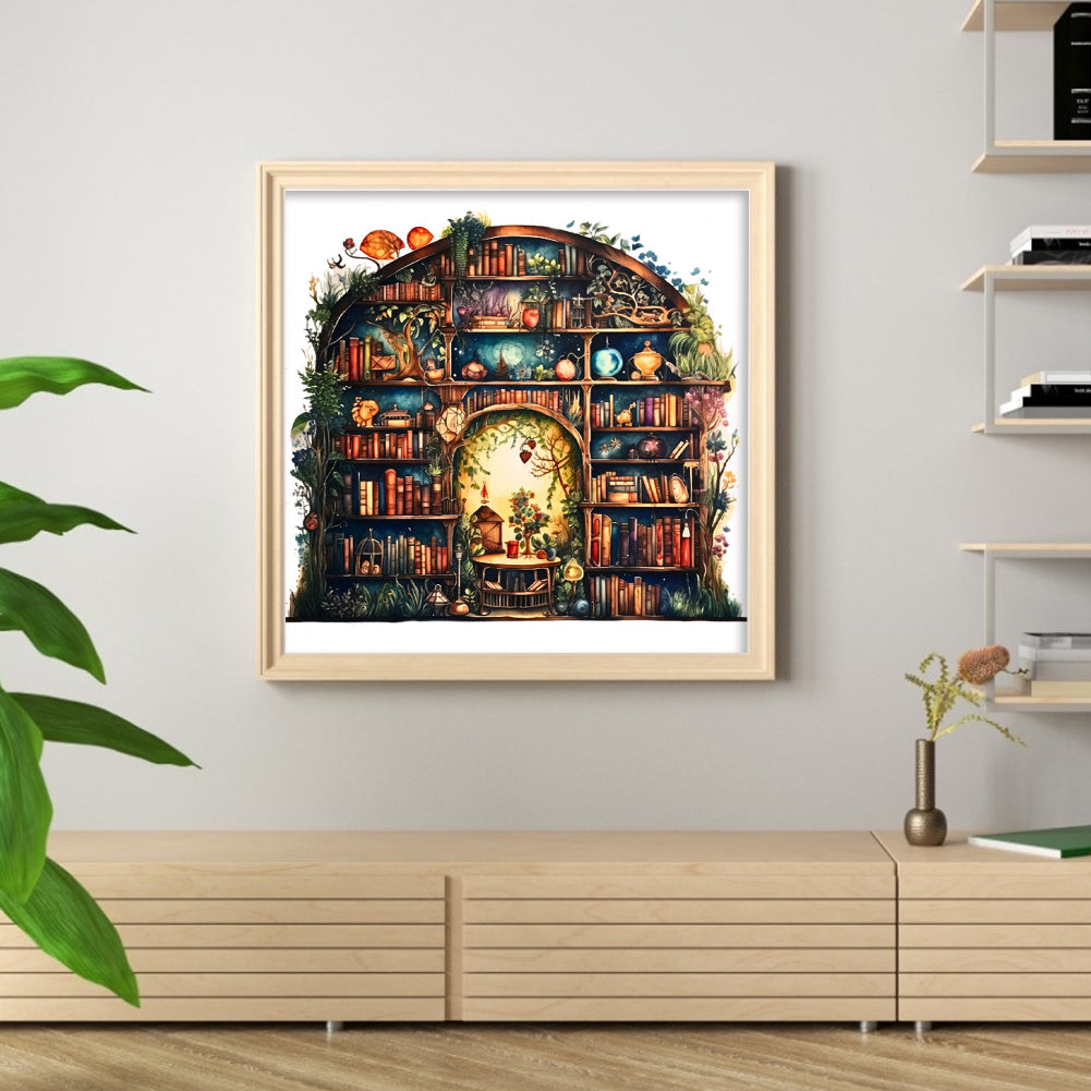 Bookstore - 11CT Stamped Cross Stitch 60*60CM
