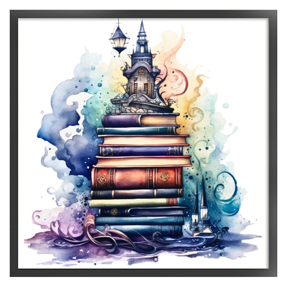 Stack Of Books - 11CT Stamped Cross Stitch 60*60CM