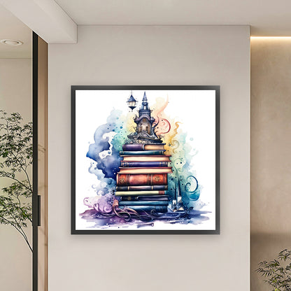 Stack Of Books - 11CT Stamped Cross Stitch 60*60CM