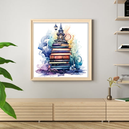 Stack Of Books - 11CT Stamped Cross Stitch 60*60CM