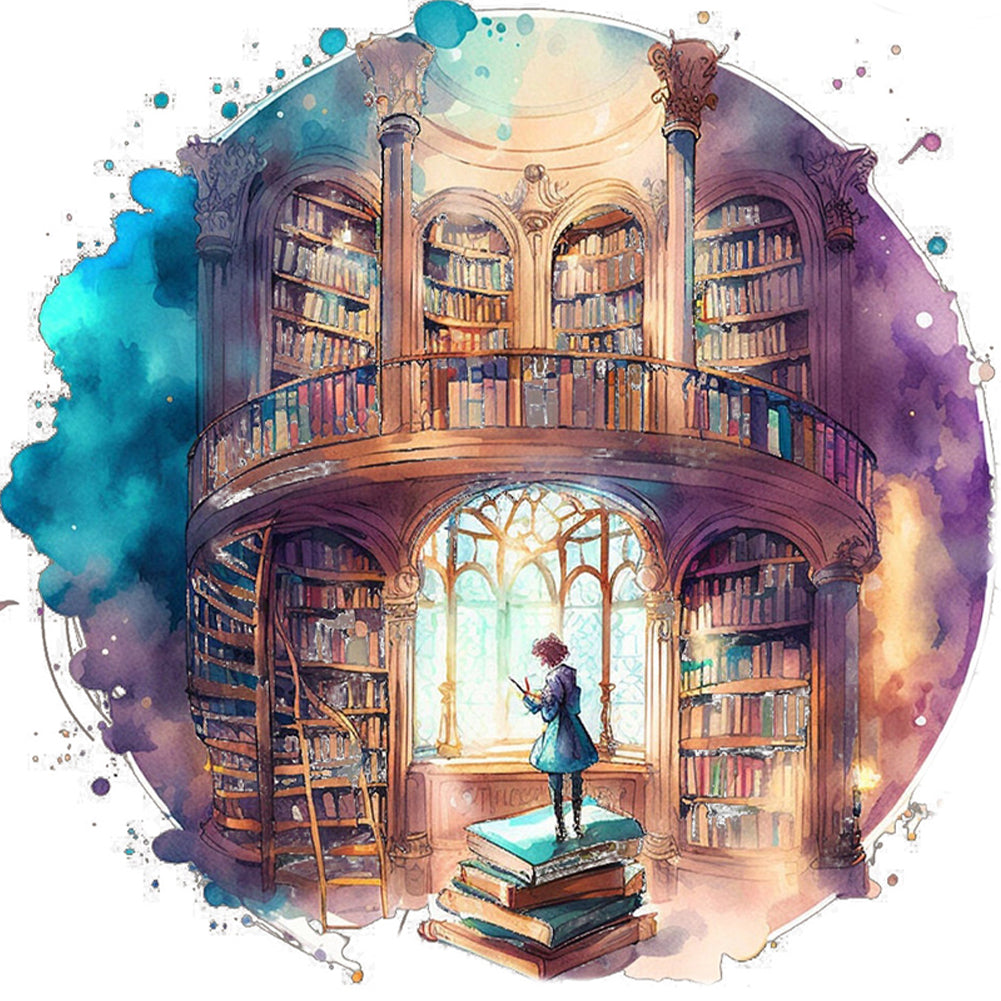 Library - 11CT Stamped Cross Stitch 60*60CM