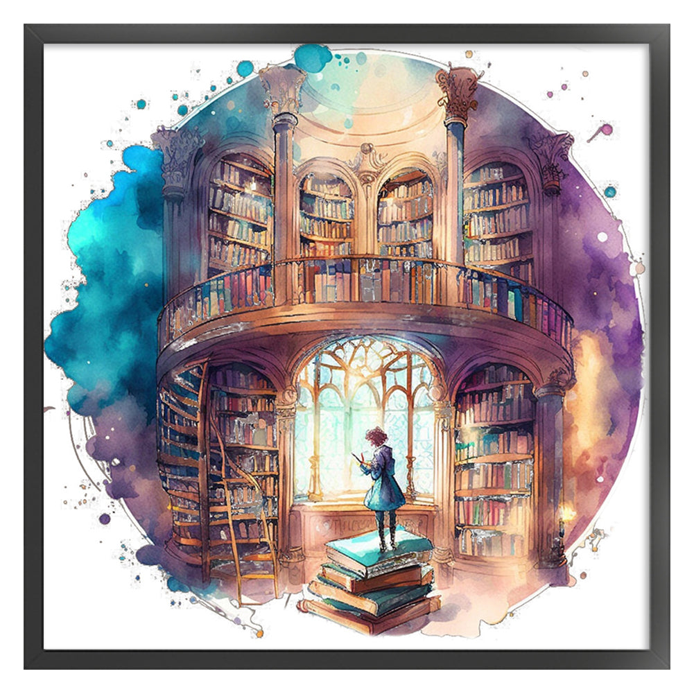 Library - 11CT Stamped Cross Stitch 60*60CM