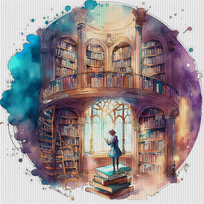 Library - 11CT Stamped Cross Stitch 60*60CM