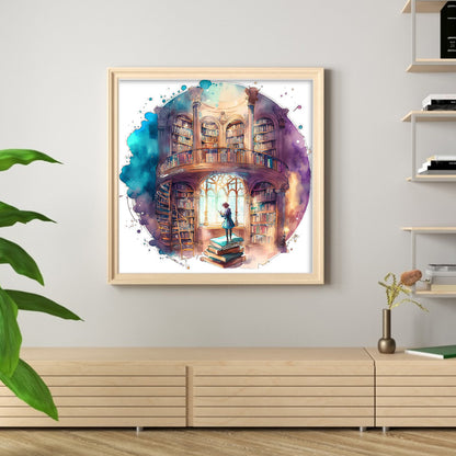 Library - 11CT Stamped Cross Stitch 60*60CM