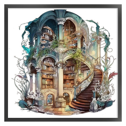 Library - 11CT Stamped Cross Stitch 60*60CM