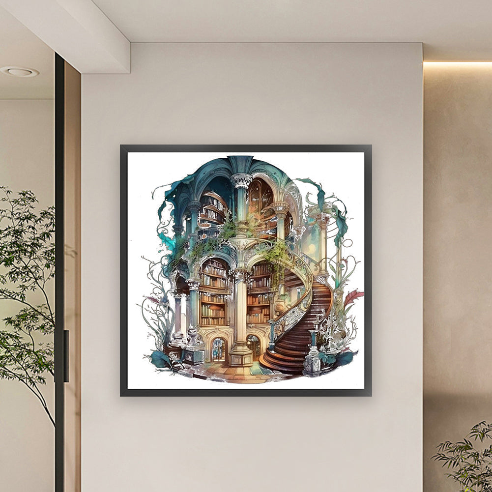 Library - 11CT Stamped Cross Stitch 60*60CM