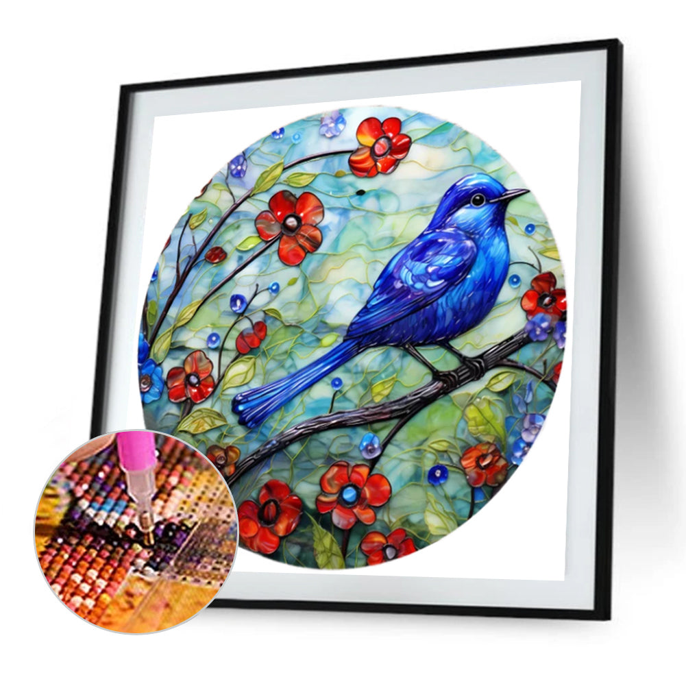 Bluebird - Full AB Drill Round Diamond Painting 30*30CM