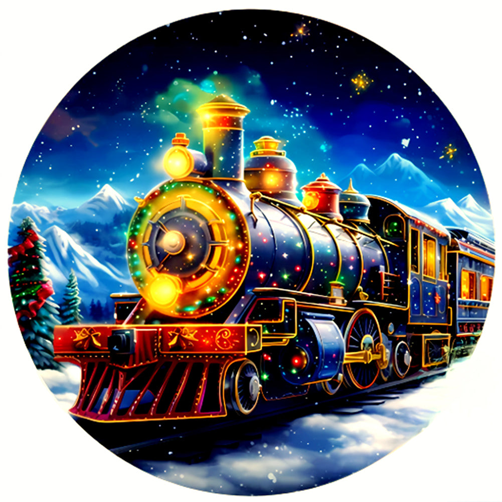 Christmas Train - Full AB Drill Round Diamond Painting 30*30CM