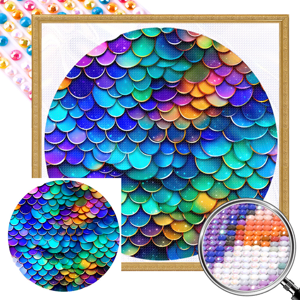 Mermaid Scales - Full AB Drill Round Diamond Painting 30*30CM