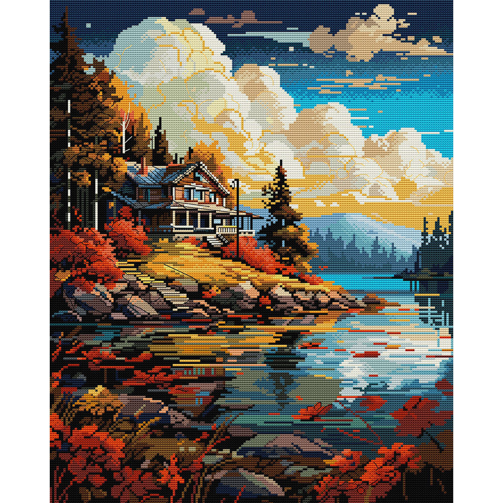 Sunset - 14CT Stamped Cross Stitch 40*51CM