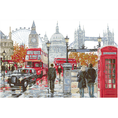 London Streets - 14CT Stamped Cross Stitch 68*48CM£¨Joy Sunday£©