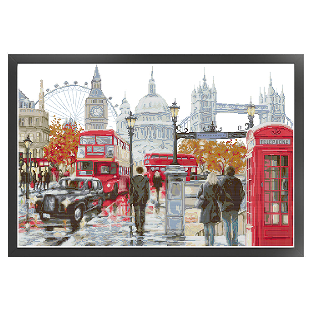 London Streets - 14CT Stamped Cross Stitch 68*48CM£¨Joy Sunday£©