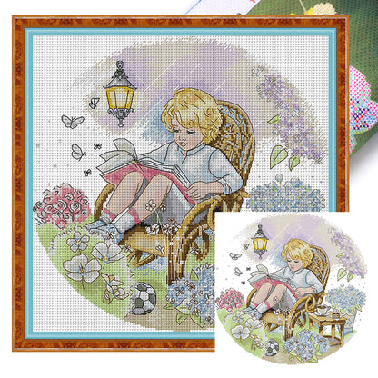 Reading 2 - 14CT Stamped Cross Stitch 39*40CM£¨Joy Sunday£©