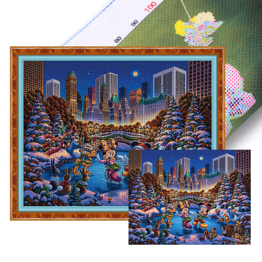 Mickey Mouse And His Friends Are Skating - 11CT Stamped Cross Stitch 60*50CM