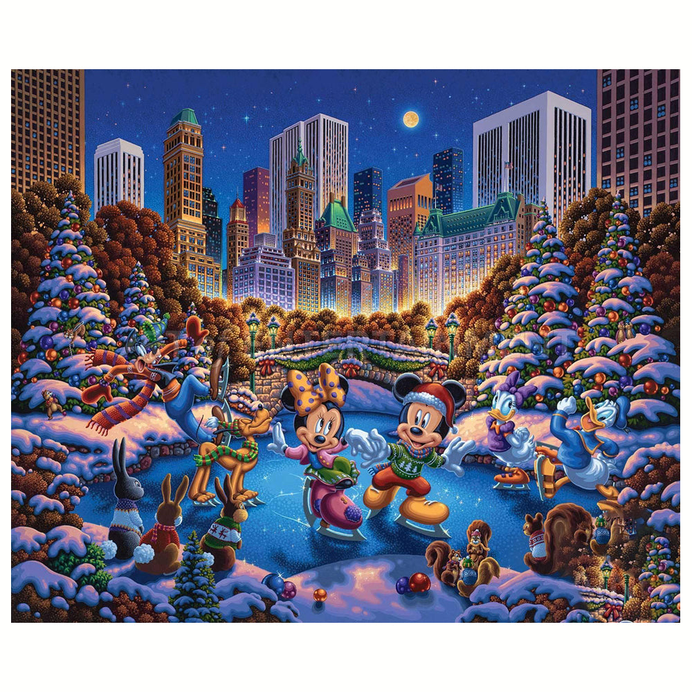 Mickey Mouse And His Friends Are Skating - 11CT Stamped Cross Stitch 60*50CM