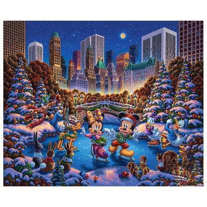 Mickey Mouse And His Friends Are Skating - 11CT Stamped Cross Stitch 60*50CM