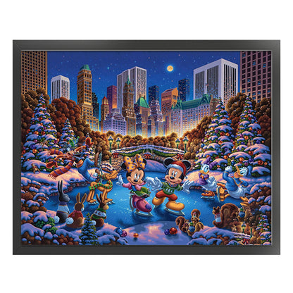 Mickey Mouse And His Friends Are Skating - 11CT Stamped Cross Stitch 60*50CM