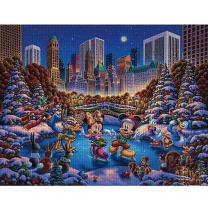 Mickey Mouse And His Friends Are Skating - 11CT Stamped Cross Stitch 60*50CM