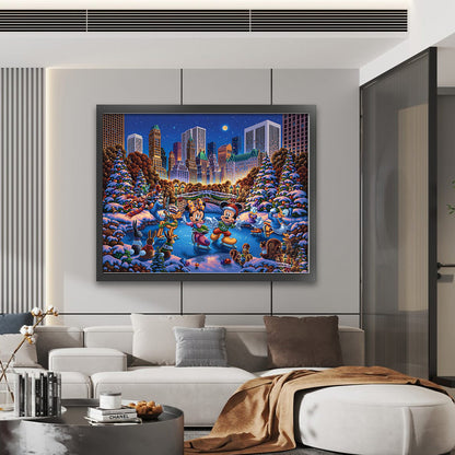 Mickey Mouse And His Friends Are Skating - 11CT Stamped Cross Stitch 60*50CM