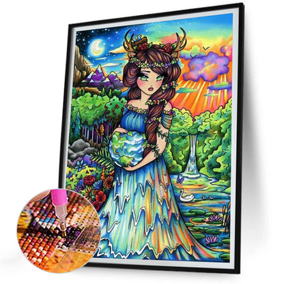 Girl - Full Round Drill Diamond Painting 30*40CM