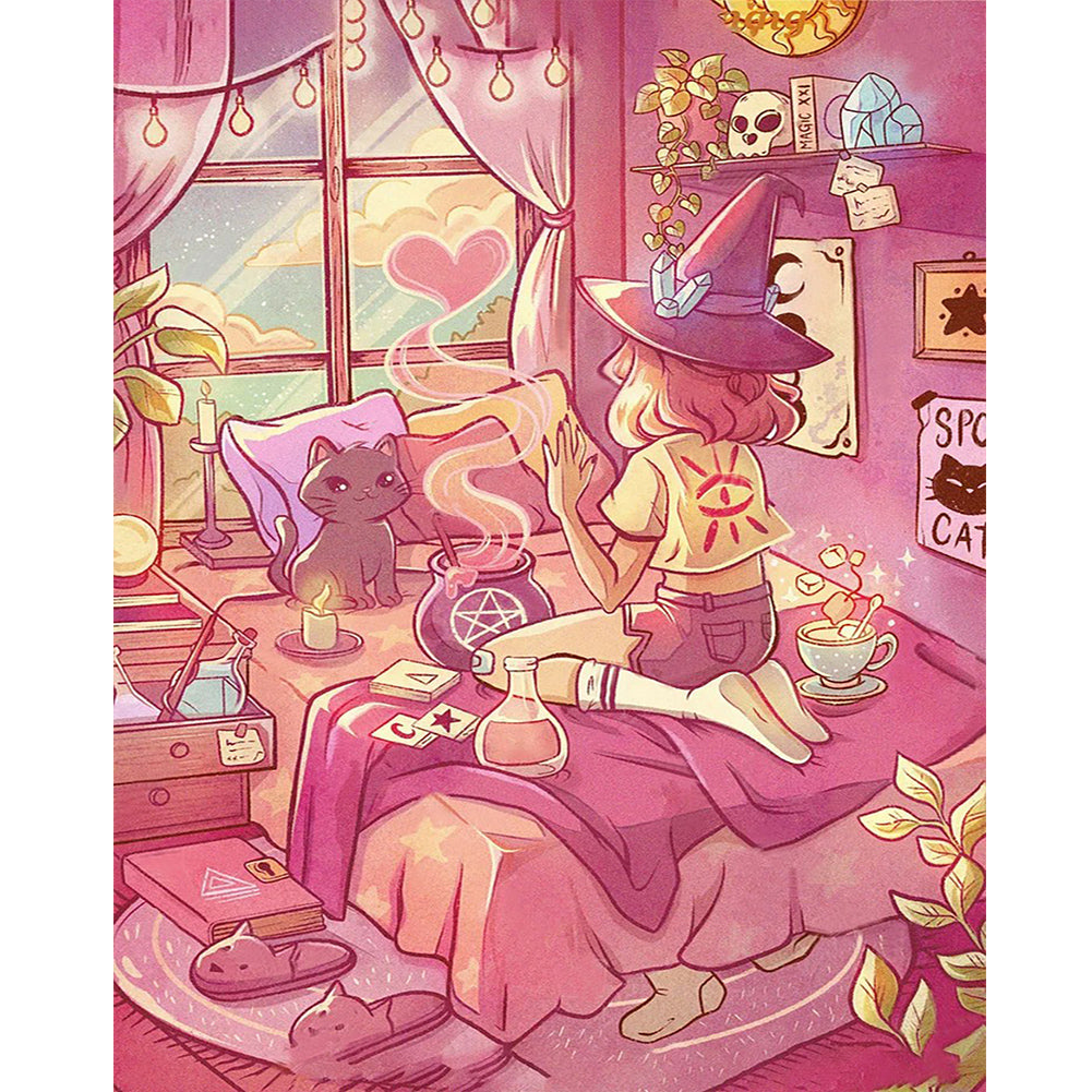 Little Witch - Full Round Drill Diamond Painting 40*50CM