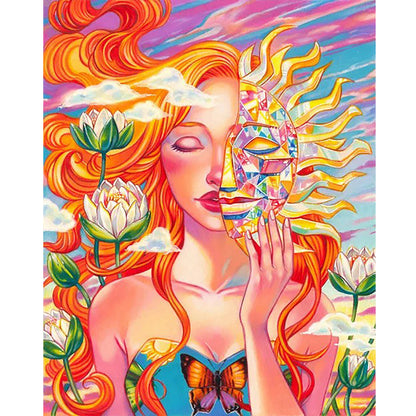 Girl Sun God - Full Round Drill Diamond Painting 40*50CM