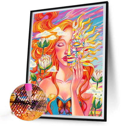 Girl Sun God - Full Round Drill Diamond Painting 40*50CM