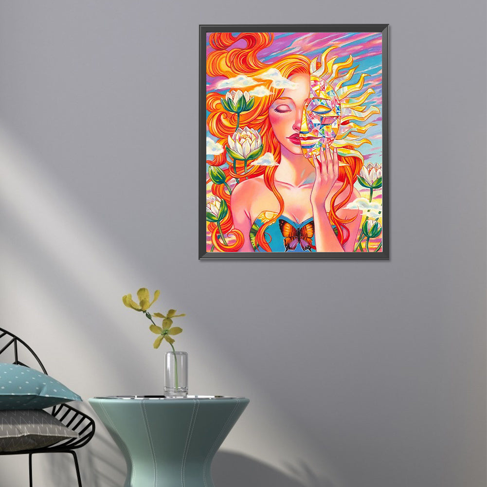 Girl Sun God - Full Round Drill Diamond Painting 40*50CM