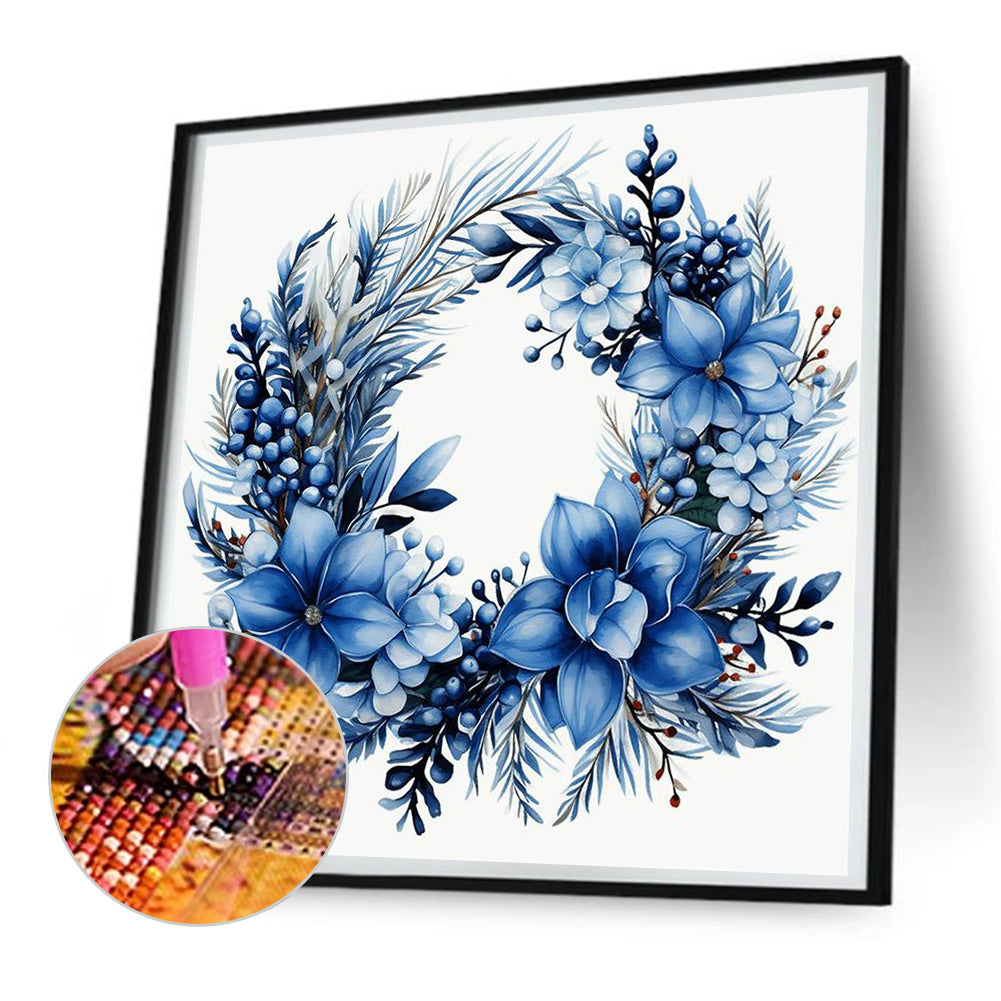 Blue Garland - Full Round Drill Diamond Painting 30*30CM