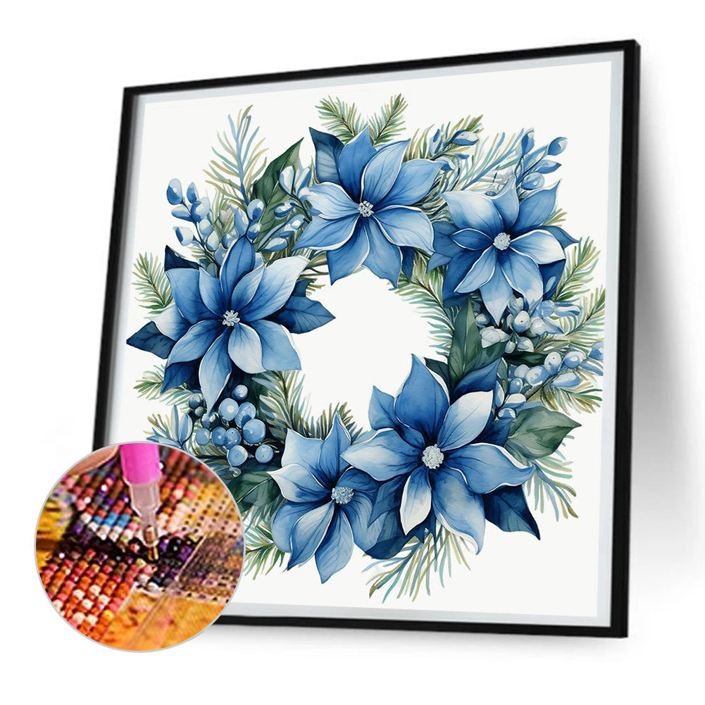 Blue Garland - Full Round Drill Diamond Painting 30*30CM