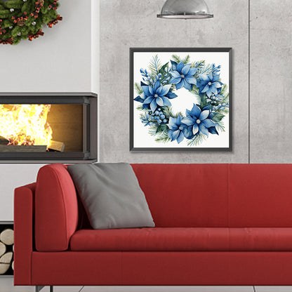 Blue Garland - Full Round Drill Diamond Painting 30*30CM