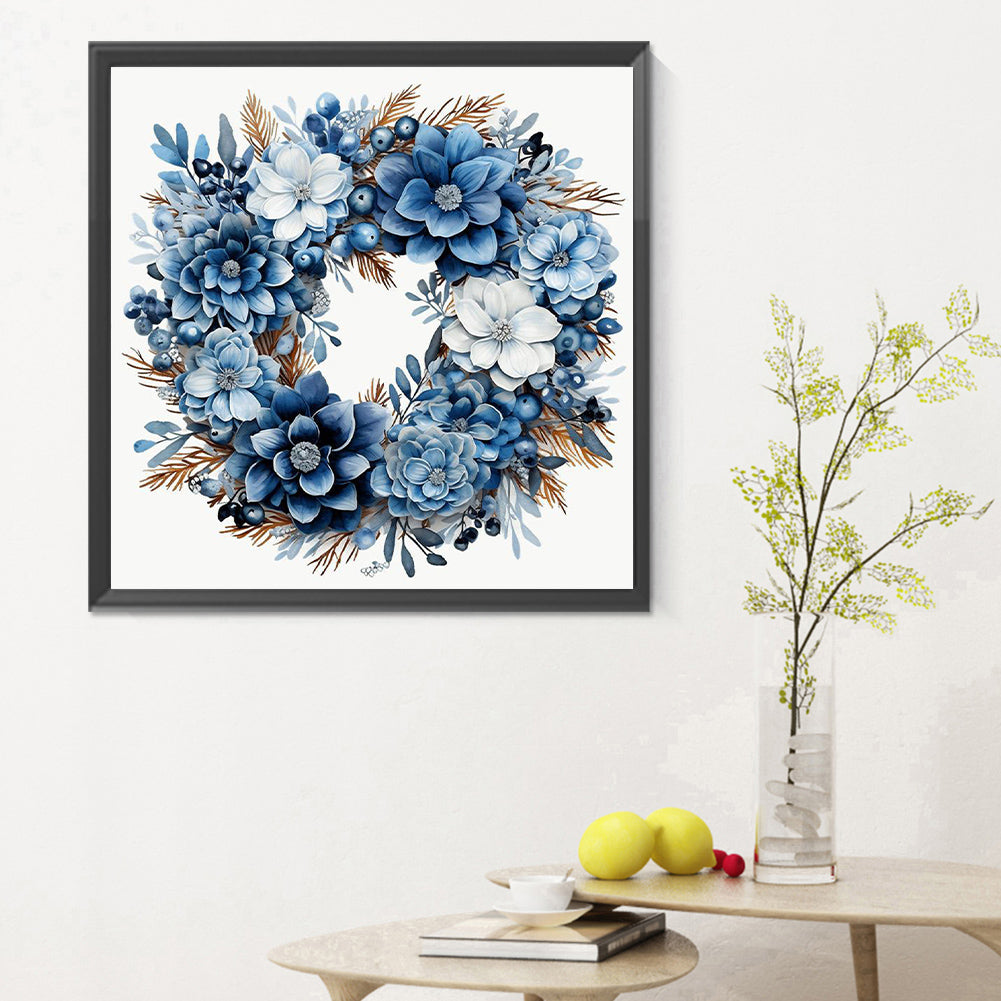 Blue Garland - Full Round Drill Diamond Painting 30*30CM