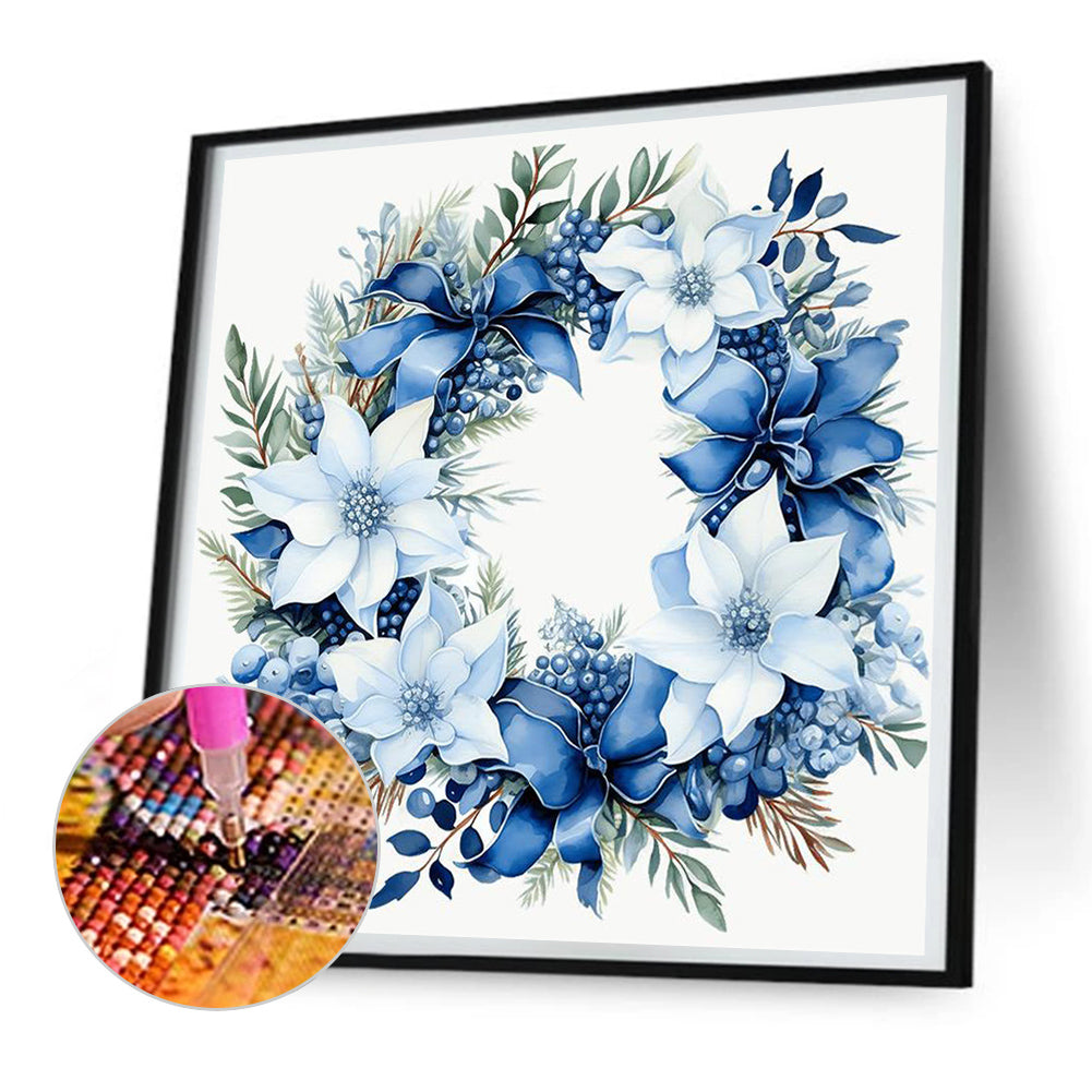 Blue Garland - Full Round Drill Diamond Painting 30*30CM