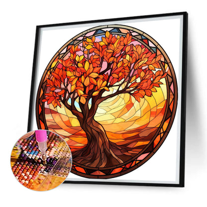 Autumn Maple Leaves - Full AB Drill Square Diamond Painting 30X30CM