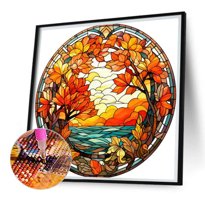 Autumn Maple Leaves - Full AB Drill Square Diamond Painting 30X30CM