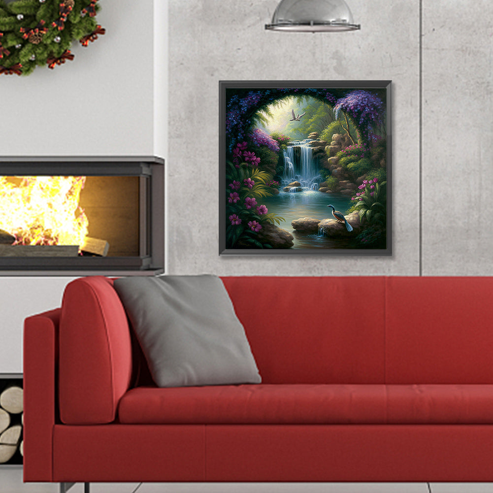 Secluded Forest Lake - Full Round Drill Diamond Painting 30*30CM