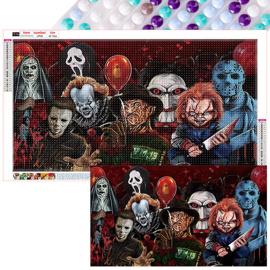 Halloween Scary Characters - Full Round Drill Diamond Painting 70*40CM