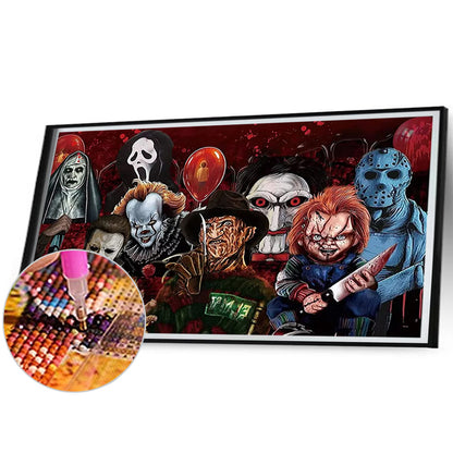 Halloween Scary Characters - Full Round Drill Diamond Painting 70*40CM