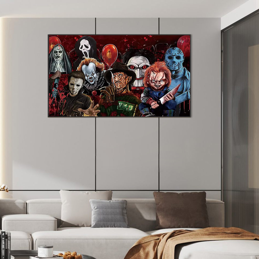 Halloween Scary Characters - Full Round Drill Diamond Painting 70*40CM