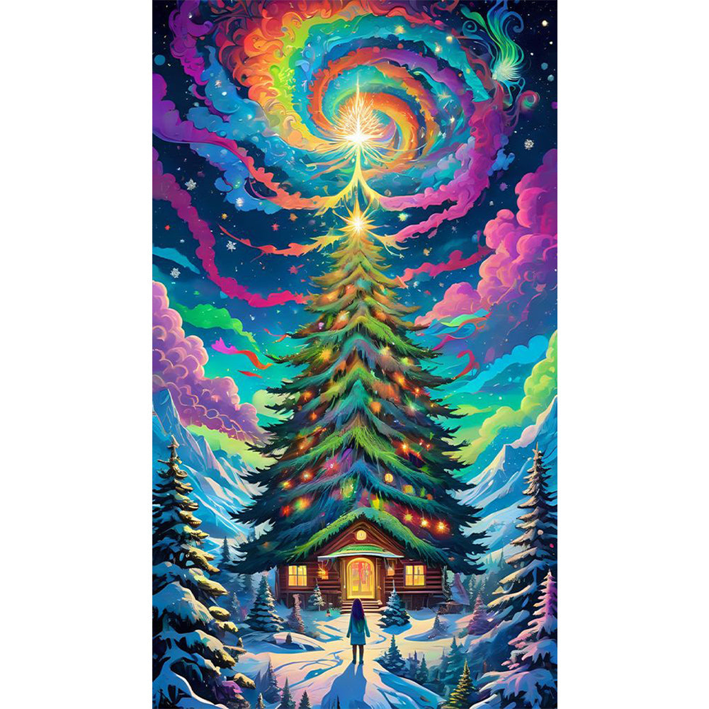 Christmas Aurora Elk - Full AB Drill Square Diamond Painting 40*70CM