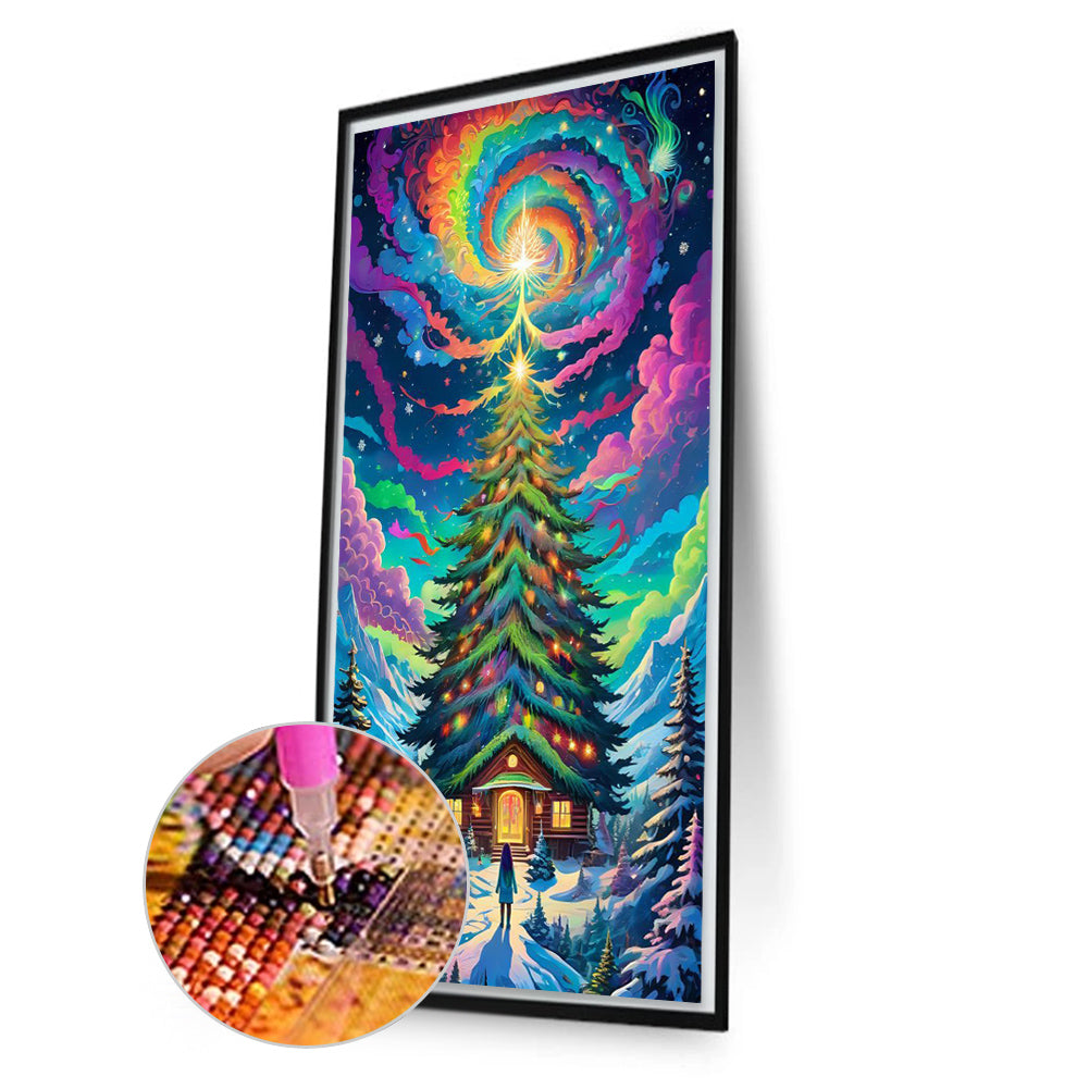 Christmas Aurora Elk - Full AB Drill Square Diamond Painting 40*70CM