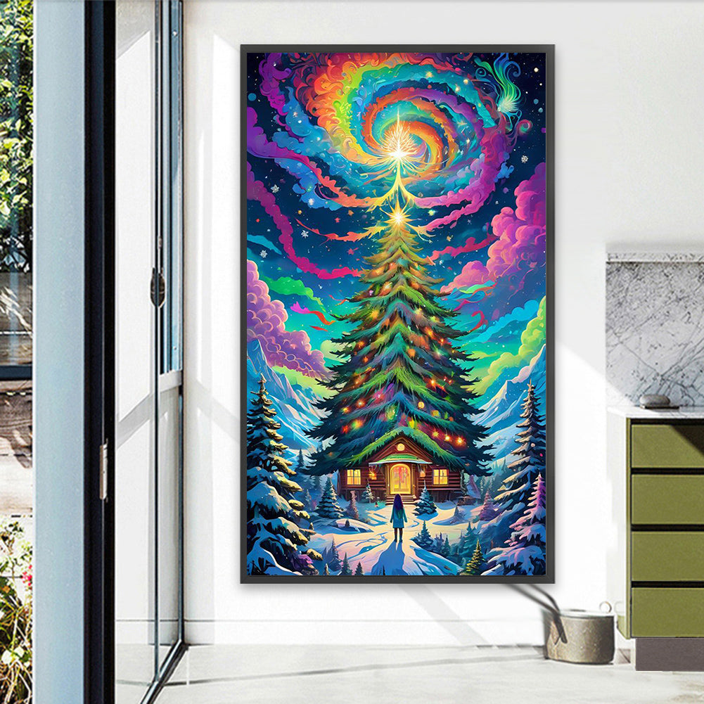 Christmas Aurora Elk - Full AB Drill Square Diamond Painting 40*70CM