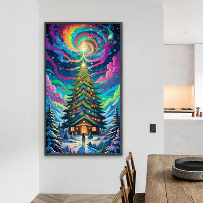 Christmas Aurora Elk - Full AB Drill Square Diamond Painting 40*70CM