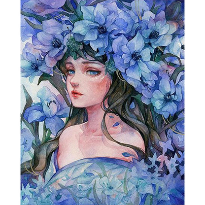 Girl In Flowers - Full Square Drill Diamond Painting 40*50CM