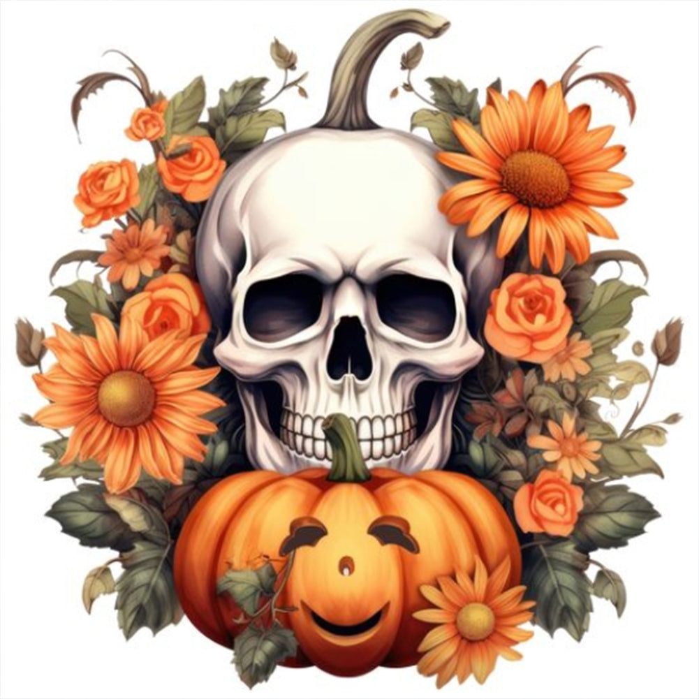 Pumpkin Skull - Full Round Drill Diamond Painting 30*30CM